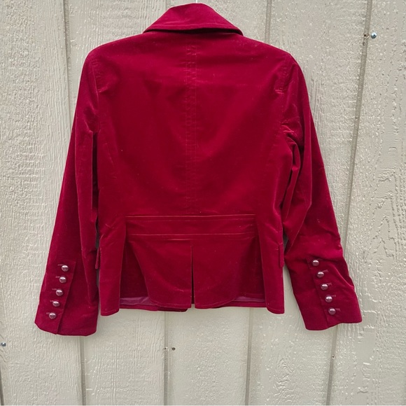 Talbots Women’s Burgundy Velvet Military Jacket - Picture 2 of 8